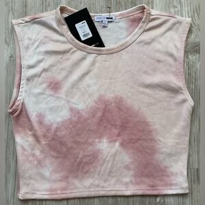 Fashion Nova | Women's Hazed Dreams Pastel Pink Tie Dye Crop Top | NWT | Large